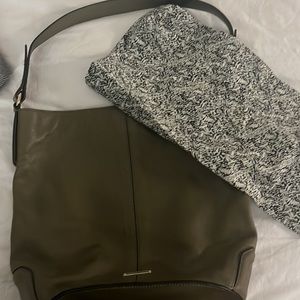 Army green Rebecca Minkoff bucket bag